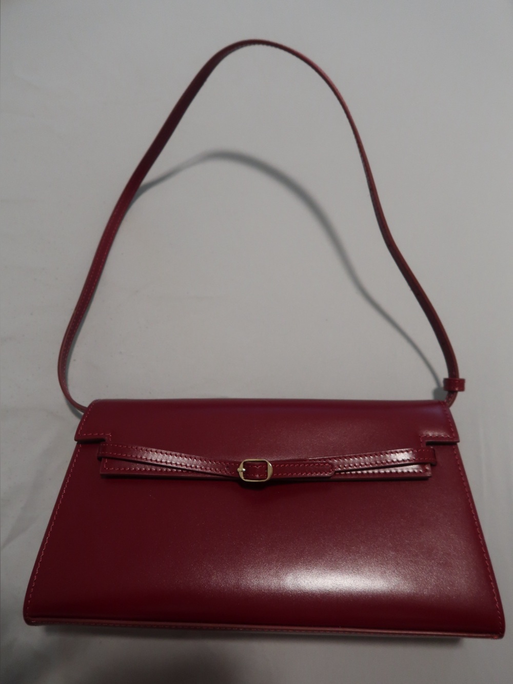 Cherry Red Leather Shoulder Bag - Verafied New york